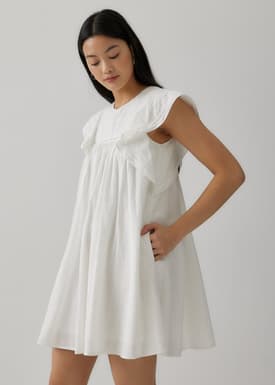 Aicelle Ladder Trim Frill Sleeve Dress