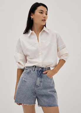Frances Fray Hem Denim Shorts