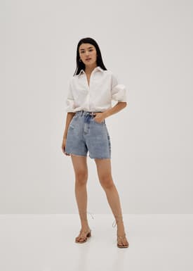 Frances Fray Hem Denim Shorts