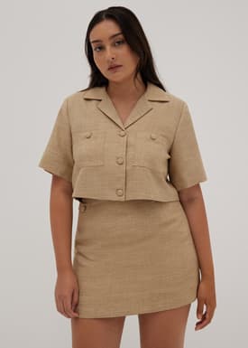 Krecia Tweed Tailored Collared Outer