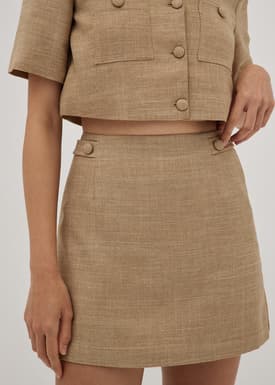 Krecia Tweed A-line Mini Skirt