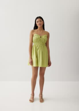Lolit Cotton Ruched Fit & Flare Dress