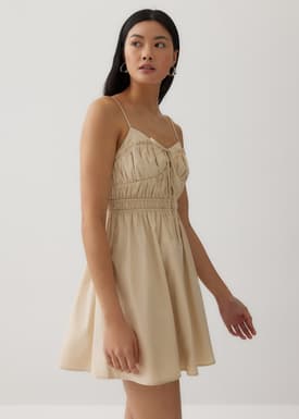 Lolit Cotton Ruched Fit & Flare Dress