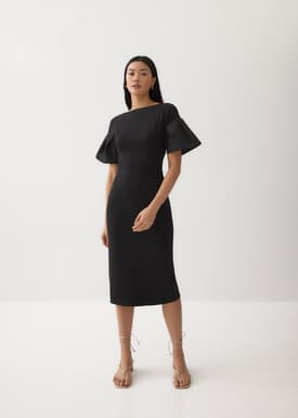 Lalaine Contrast Fabric Dress
