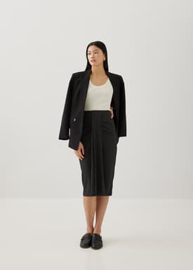 Rayzel Ruched Pencil Skirt