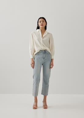 Chloe Rayon Puff Sleeve Shirt