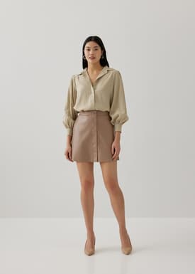 Chloe Rayon Puff Sleeve Shirt