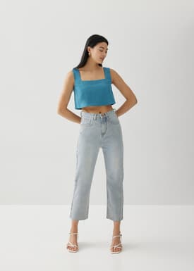 Constance Boxy Square Neck Crop Tank
