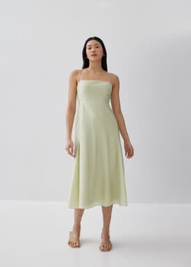 Linea Padded Fit & Flare Midi Dress