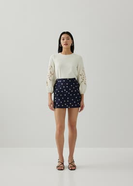 Addie Embroidery Puff Sleeve Blouse