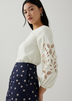 Addie Embroidery Puff Sleeve Blouse