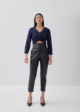 Ellin Twist Front Crop Top