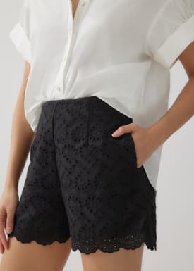 Alodia Broderie A-line Shorts