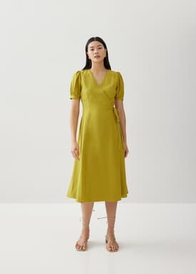 Berenice Linen Wrap Dress