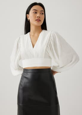 Aisha Textured Puff Sleeve Blouse