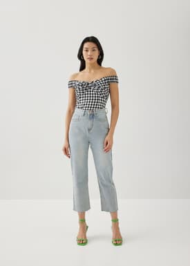 Maizie Gingham Off Shoulder Top