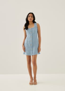 Letty Tweed Shift Mini Dress