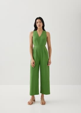 Averie Linen Straight Leg Maxi Jumpsuit