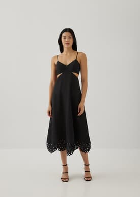 Azela Padded Cut Out Flare Dress