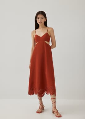 Azela Padded Cut Out Flare Dress