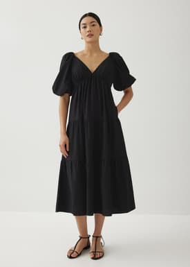 Katrine Padded Tiered Maxi Dress