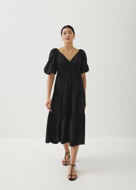 Katrine Padded Tiered Maxi Dress