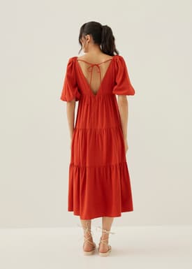 Katrine Padded Tiered Maxi Dress