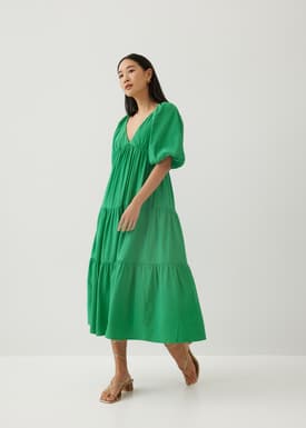 Katrine Padded Tiered Maxi Dress