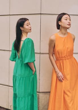 Katrine Padded Tiered Maxi Dress