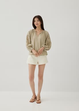 Kaisley Openwork Embroidered Blouse