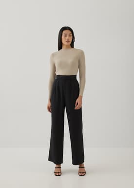 Monalise Pleat Straight Leg Pants