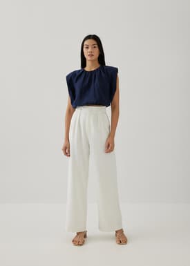 Monalise Pleat Straight Leg Pants