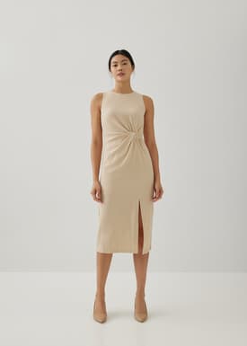 Eartha Textured Side Twist Dress