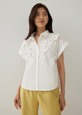Eugenie Openwork Embroidered Shirt