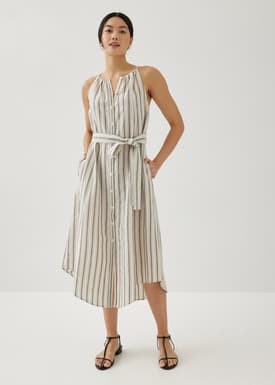 Juna Linen Trapeze Midi Dress