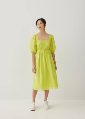 Lisbeth Textured Cross Back Midi Dress