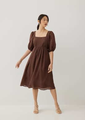 Lisbeth Textured Cross Back Midi Dress