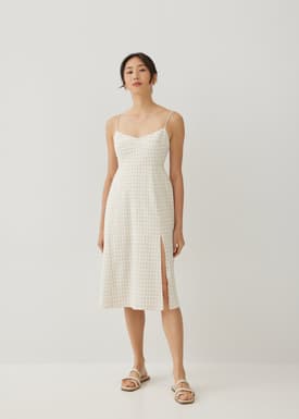 Elvira Gingham Bustier Midi Dress