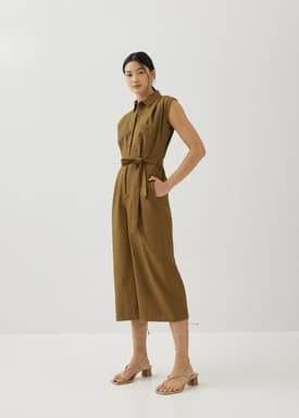 Ilaria Pleat Shirt Jumpsuit