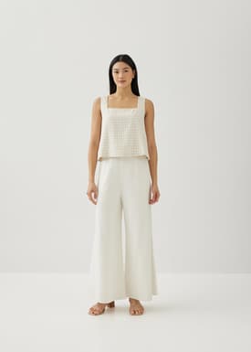 Yvonne Linen Square Neck Shell Top