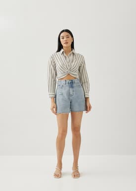 Felize Striped Twist Front Shirt