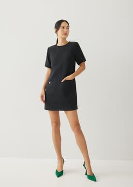Ashanti Tweed Shift Mini Dress