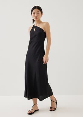 Charlita Linen Column Midaxi Dress
