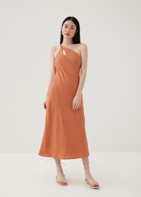 Charlita Linen Column Midaxi Dress