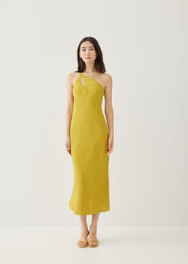 Charlita Linen Column Midaxi Dress