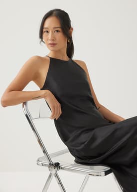 Jorelle Satin A-line Midaxi Dress