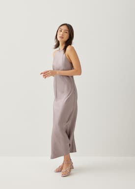 Jorelle Satin A-line Midaxi Dress