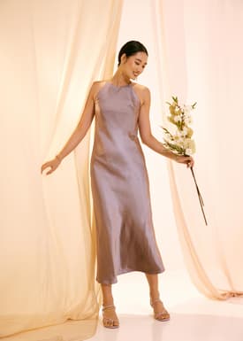 Jorelle Satin A-line Midaxi Dress