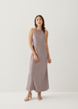 Jorelle Satin A-line Midaxi Dress