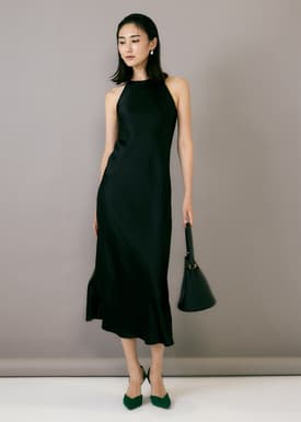 Jorelle Satin A-line Midaxi Dress